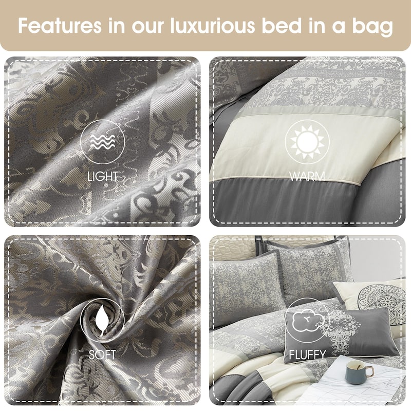 Nanshing Sierra Faux Silk Damask 8-Piece Comforter Set