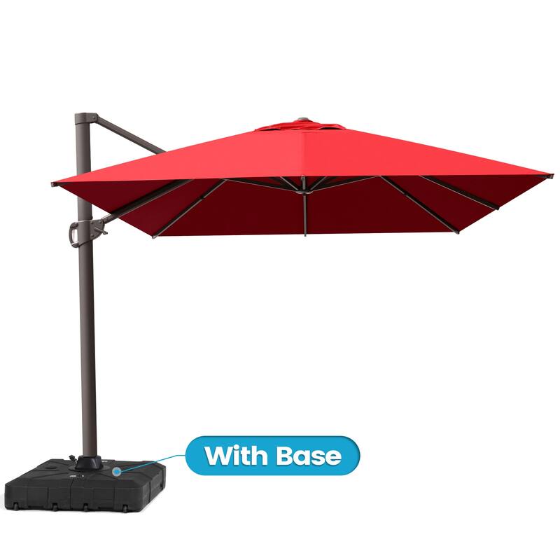 Outdoor 10x12.5 FT Patio Cantilever Umbrella with Weighted Base