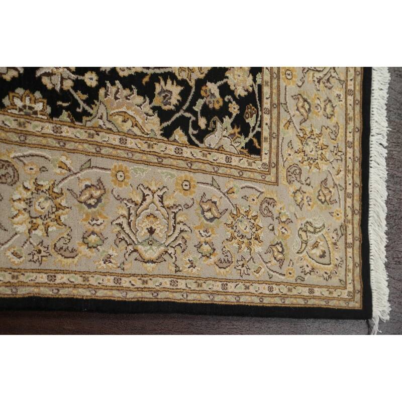 Wool/ Silk Floral Oriental Tabriz Vegetable Dye Area Rug Hand-knotted - 6'1" x 9'1"