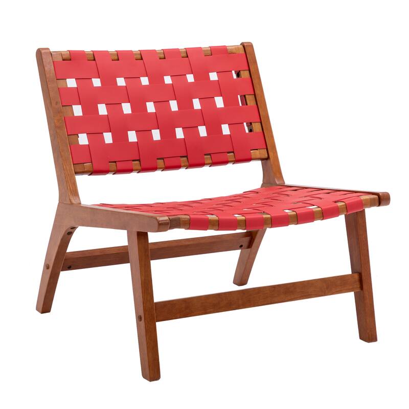 Wooden Living Room Lounge Chair With White Wool Carpet