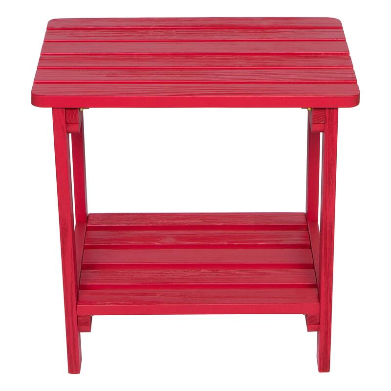 Laguna Adirondack Weather-Resistant 19.75" Wood 2 Tier Side Table by Porch & Den