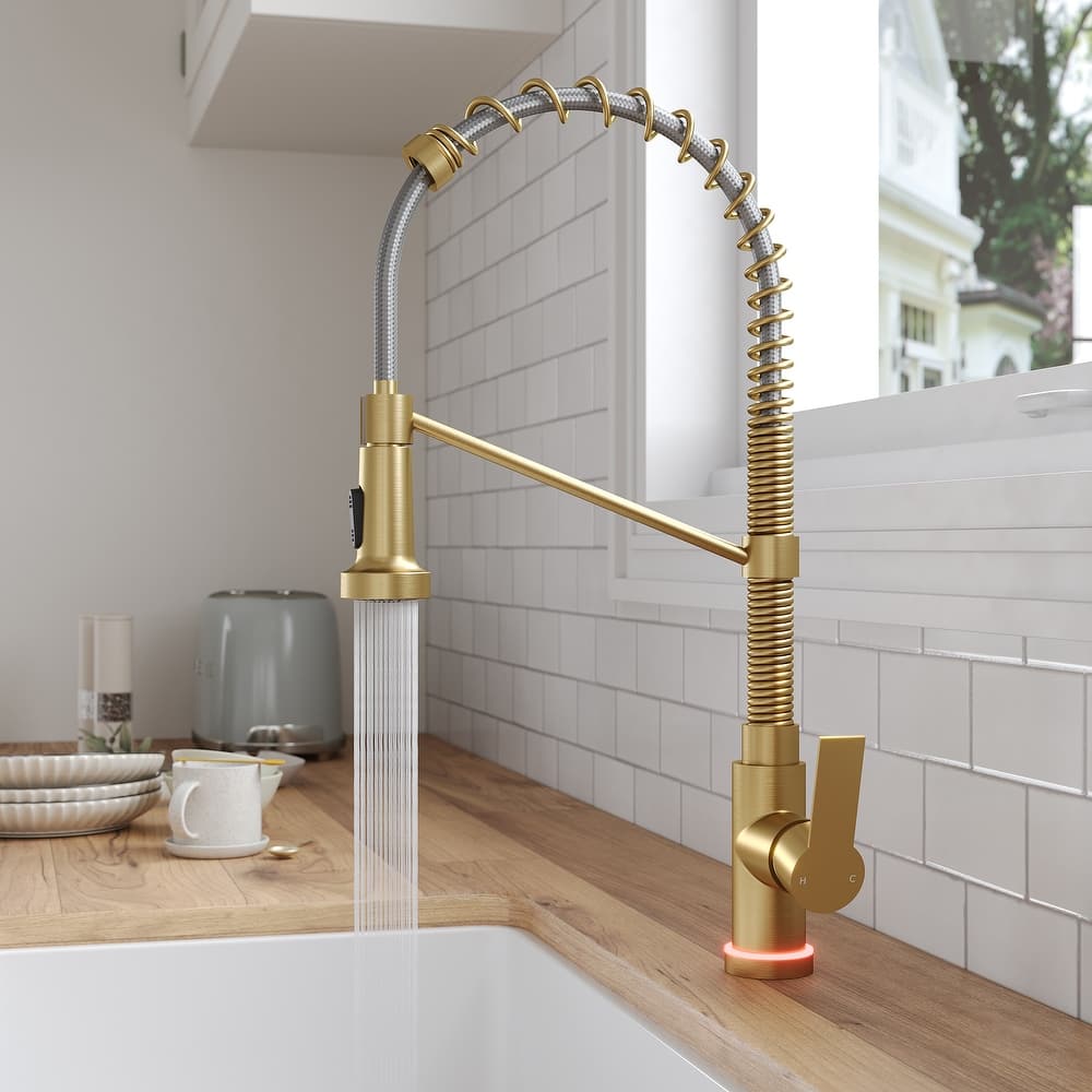 Kitchen Sink Faucet with Pulldown Sprayer Single Handle Spring Pulldown Kitchen Faucet