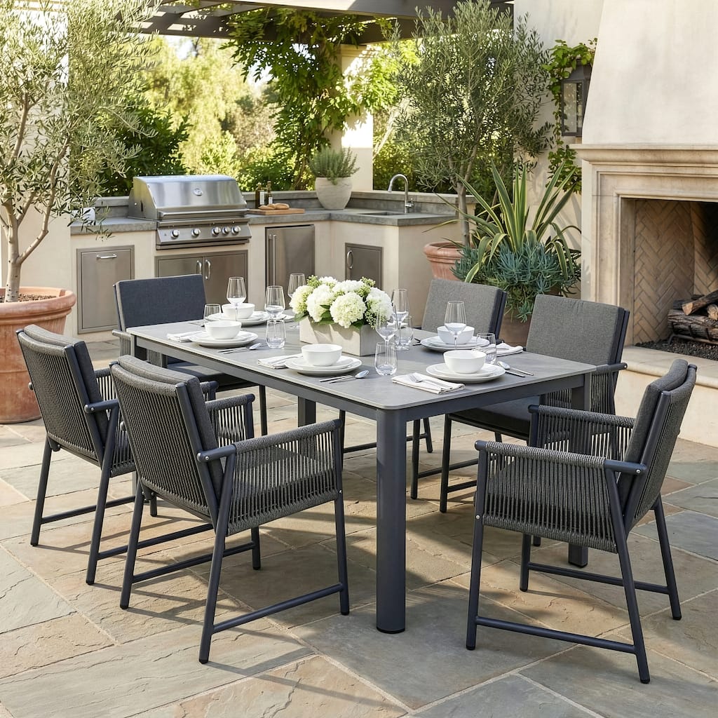 Bianca Grey Outdoor Dining 6 Seats Set