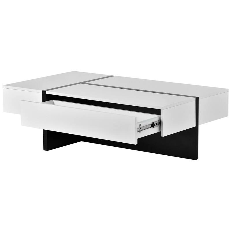 45.2'' Modern High Gloss Surface Coffee Table By Aoolive