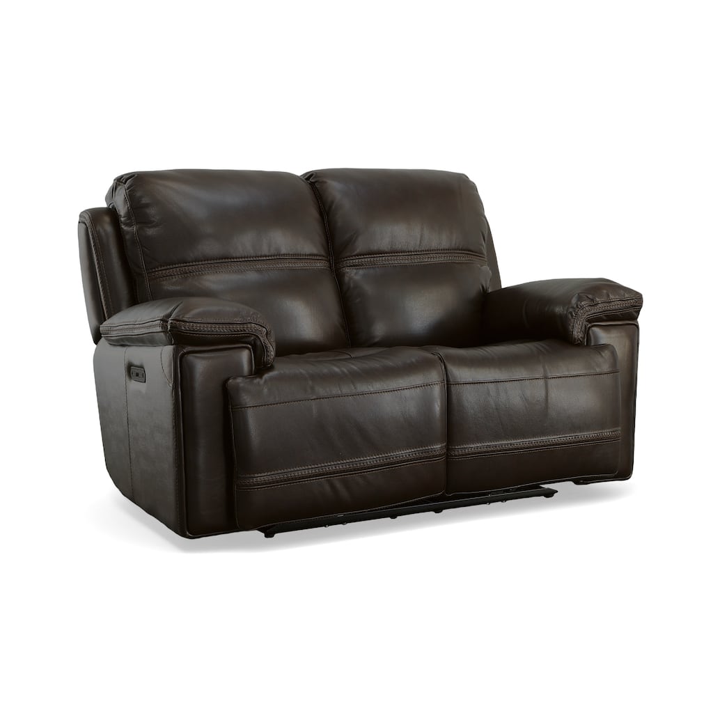 Fenwick Dark Chocolate Power Reclining Loveseat with Power Headrests by Flexsteel - 67" x 42" x 42"