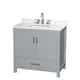 Option Gray / White Quartz Top / Brushed Chrome Hardware
