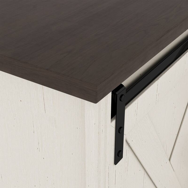 Storage Cabinet with Silent Sliding Doors and Three Drawers