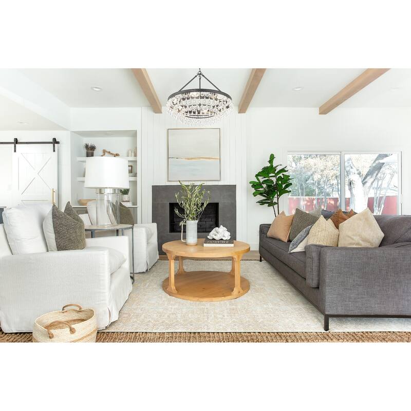 Calypso 6 Light Matte Black Chandelier - 25"W x 19.75"H x 25"D