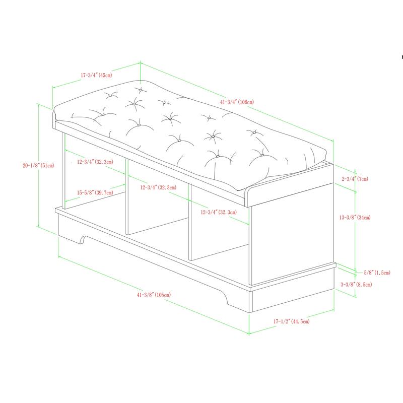Middlebrook Paradise Hill Storage Bench with Cushion
