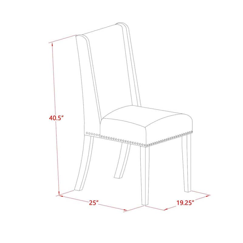 7-Piece Kitchen Dinette Set - Hardwood Table & Parsons Chairs - Modern Dining Room Furniture - 60