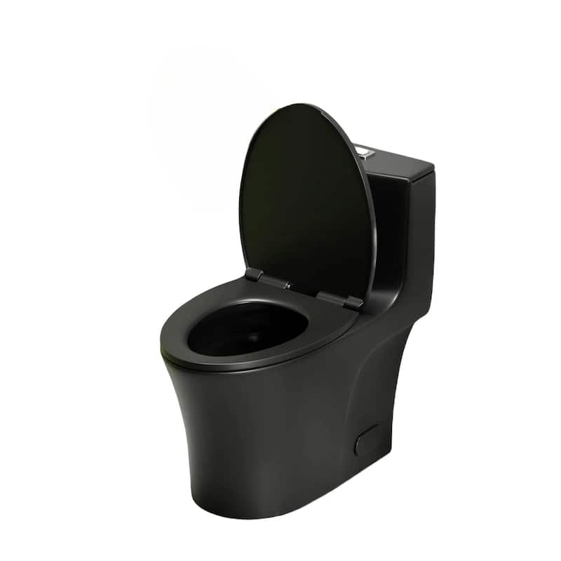 1.1/1.6 GPF Tornado Flush One-Piece Toilet Elongated,Soft Closing Seat, Button on Tank top,Chair Seat ADA Height 17"