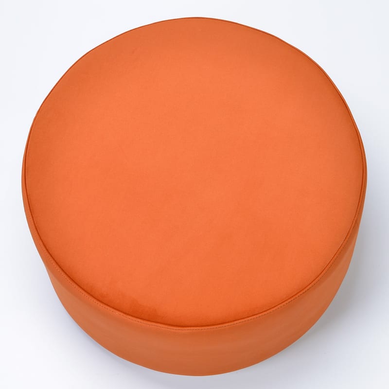 KINWELL Round Upholstered Pouf Ottoman Footrest