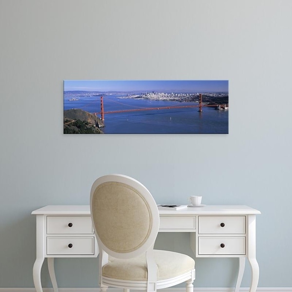 Easy Art Prints Panoramic Image 'Suspension bridge, Golden Gate Bridge, San Francisco, California' Canvas Art