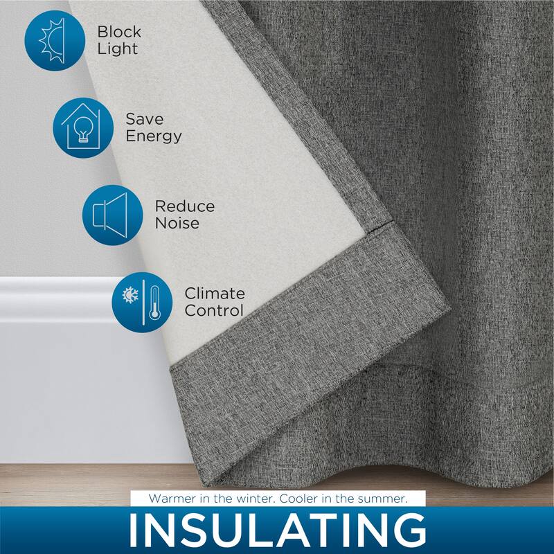 Eclipse Carter Room Darkening Window Curtains, 2 Panels