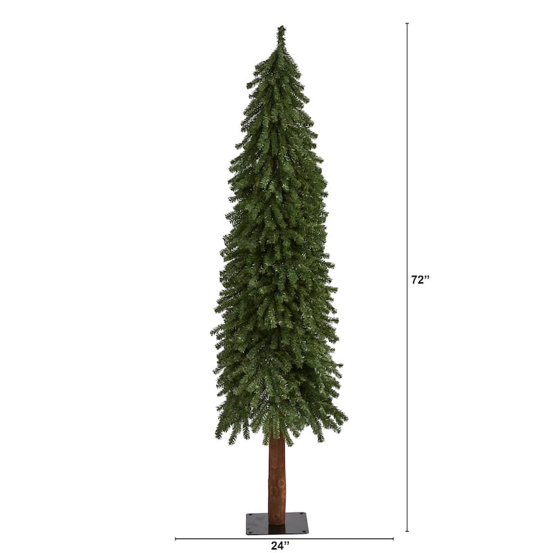 6ft. Grand Alpine Artificial Christmas Tree with 300 Clear Lights & 601 Branches on Trunk - Charming Festive X-Mas Tree