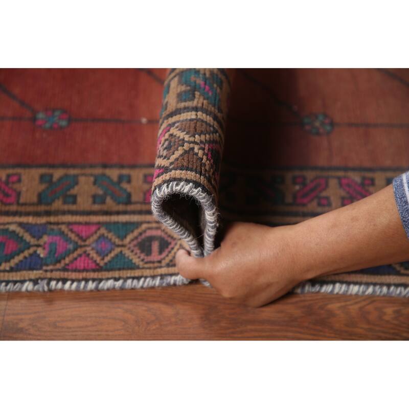 Hand Knotted Oriental 100% Wool Carpet Traditional Tribal Oranges & Rust Sirjan Runner Rug - 11' 3'' X 3' 0''