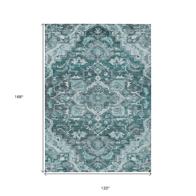 HomeRoots Oriental Traditional Rectangle Outdoor Rug
