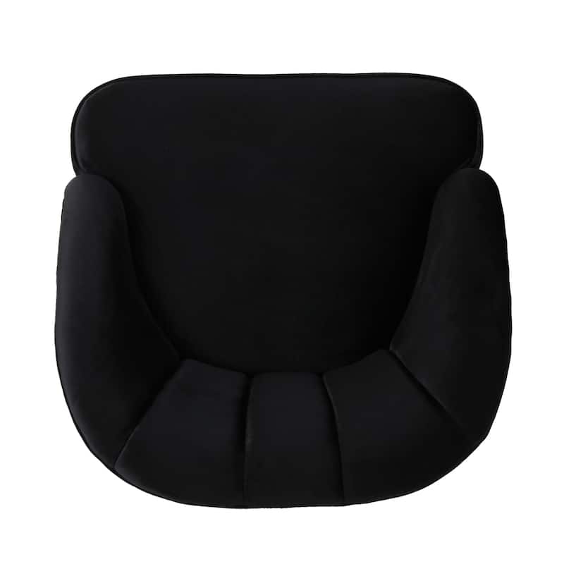 Black Club Chair Comfortable Seat Curved Backrest Vanity Chair