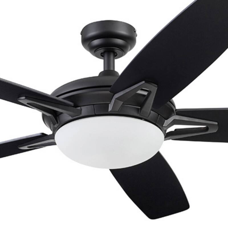 52" Prominence Home Clancy Matte Black Contemporary LED Ceiling Fan with Light, Remote Control