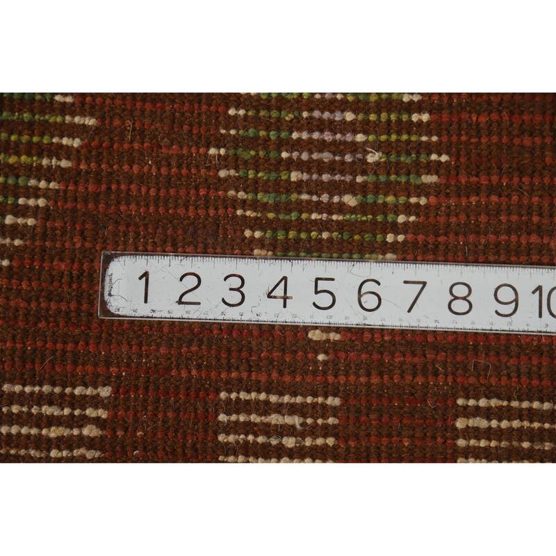 Orange Moroccan Oriental Runner Rug Handmade Hallway Wool Carpet - 3'5" x 15'10"