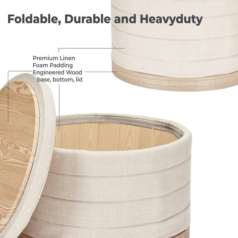 Modern Linen Storage Ottoman with Hidden Storage and Tray Top