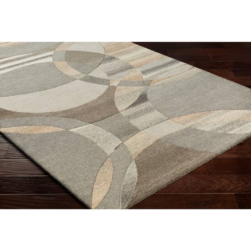 Mayflower Handmade Modern Circles Wool Area Rug