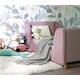preview thumbnail 1 of 2, Upholstered Toddler Bed in Lavender Mist,Solid and Engineered Wood Frame