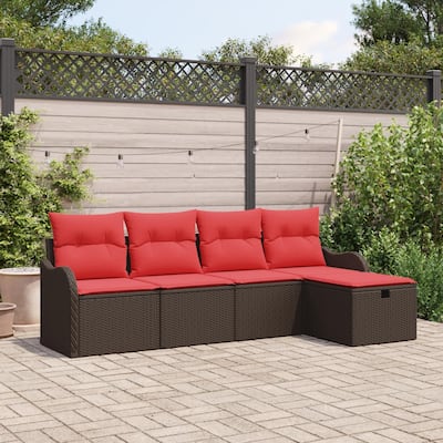 vidaXL 5/6 Piece Garden Sofa Set with Cushions - 90.9×46.1×27.2