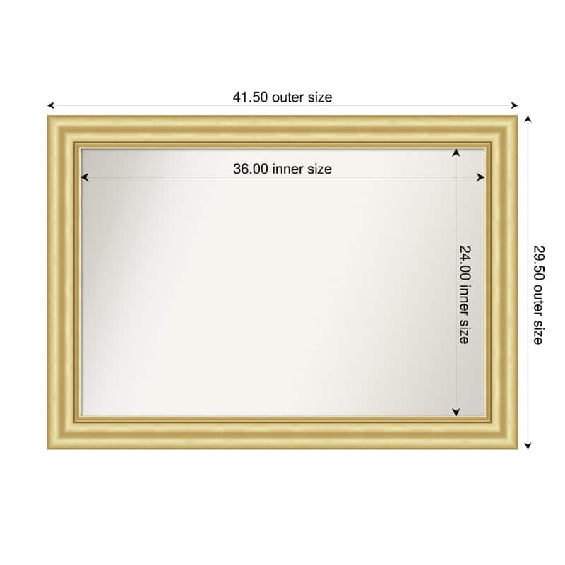 Sophia Non-Beveled Framed Wall Mirror - 42 x 30 in - Sophia Gold