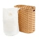 preview thumbnail 20 of 26, Seville Classics Handwoven Lidded Oval Double Laundry Hamper, 22.75" W x 13" L x 24" H