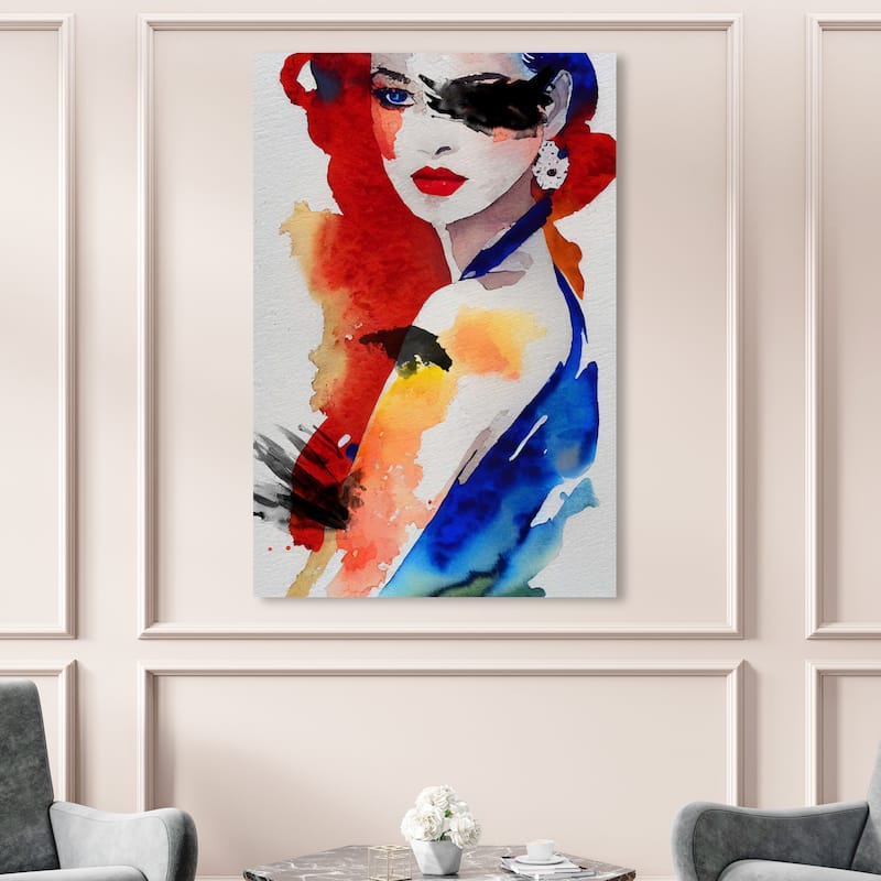 Wynwood Studio Fashion and Glam Mabella II Red and Modern & Contemporary Wall Art Canvas Print - 54 x 36