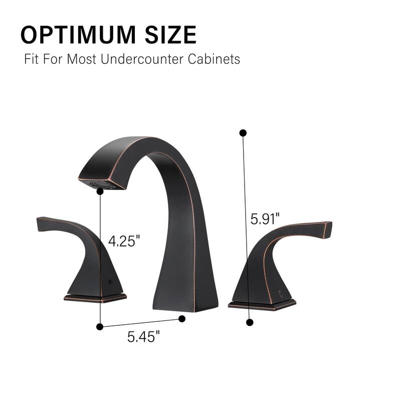 3 Hole 8 Inch Widespread Bathroom Sink Faucet Modern Bathroom Faucet with Pop Up Drain Vanity Tap with Two Handle