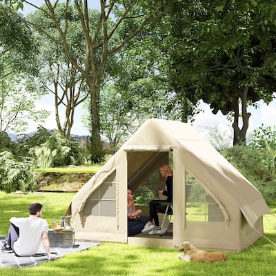 Sand Inflatable Camping Tent Quick Setup Waterproof with Air Pump Portable Family Tent - 118.1" L x 78.7" W x 78.7" H