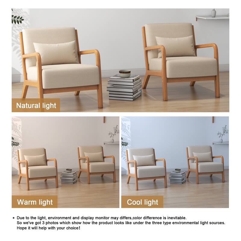 Upholstered Armchair Accent Chairs with Pillows Set of 2