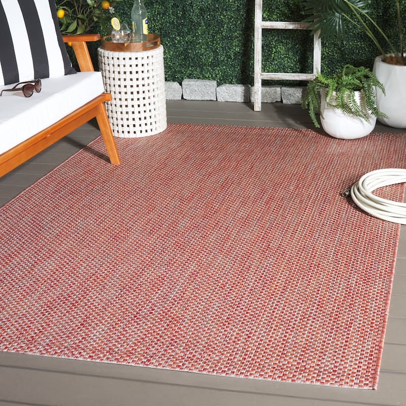 SAFAVIEH Courtyard Begajeta Indoor/Outdoor Waterproof Patio Backyard Rug. - 2'7" x 5' - Red/Beige