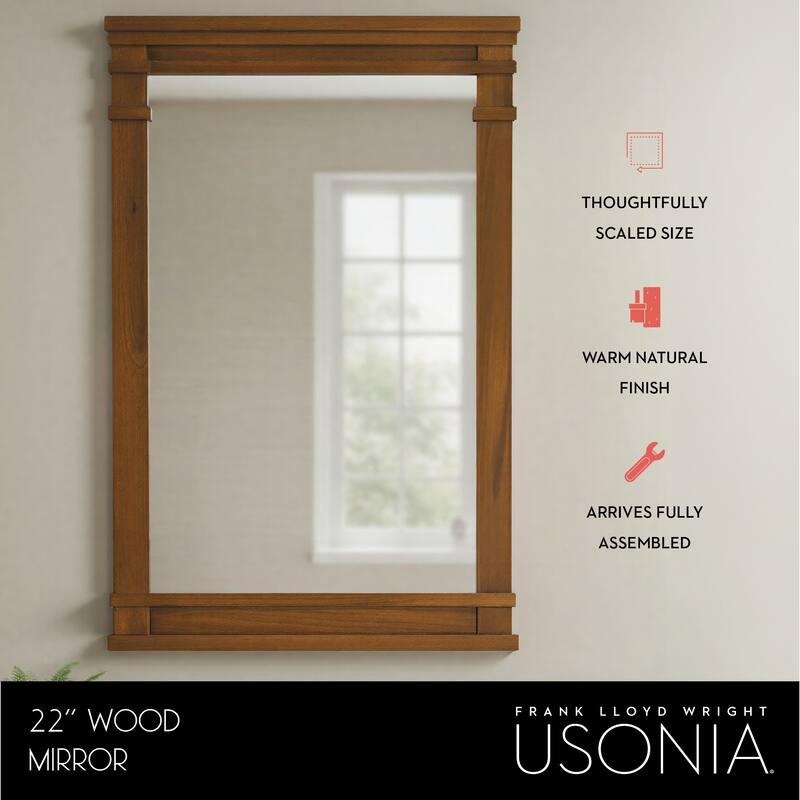 Frank Lloyd Wright USONIA® Harmony 22-inch Wood Mirror - 22 in