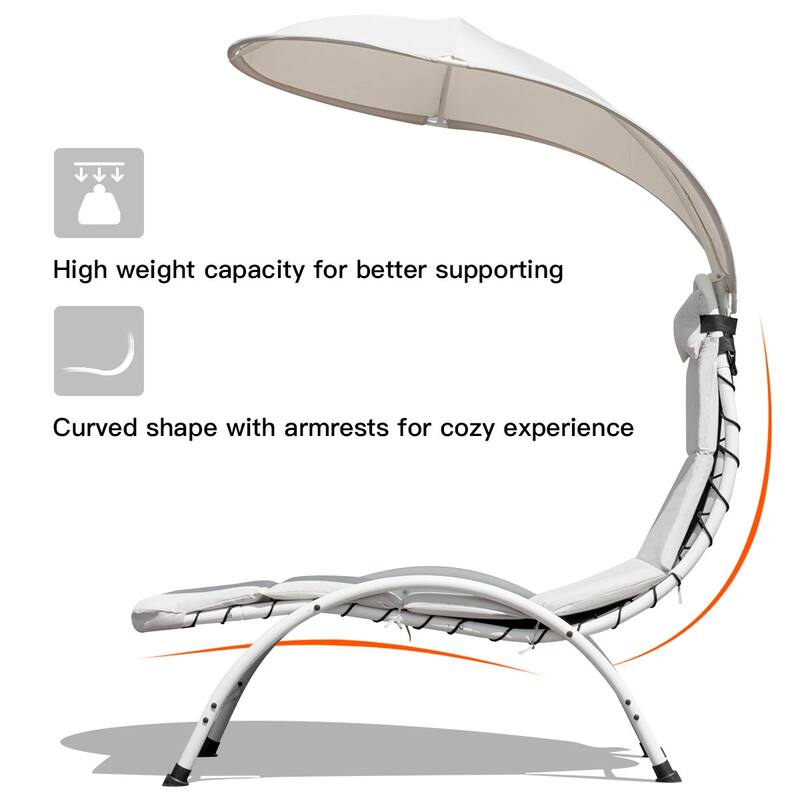Costway Chaise Lounge Chair with Canopy Hammock Chair with Canopy