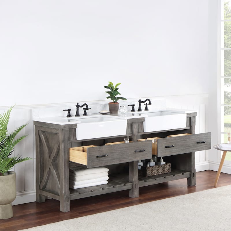 Miseno MV-NM-701672 Villareal 72" Free Standing Double Basin Vanity