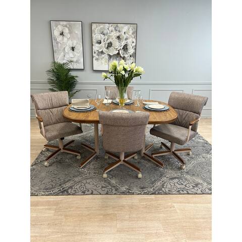 Casual Dining Tan White 5 piece Table and Chairs Set