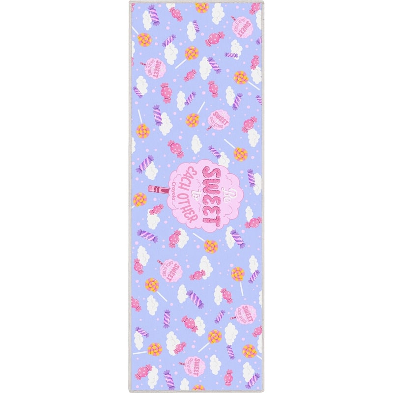 Crayola Be Sweet Lilac Area Rug By Well Woven - Lilac - 1' 8" x 5' - Runner