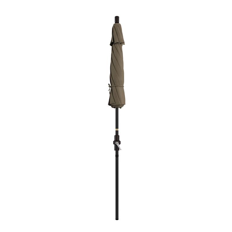California Umbrella 7.5' Sun Master Patio Umbrella Bronze Aluminum Pole Fiberglass Ribs Crank Lift Tilt Sunbrella Cilantro