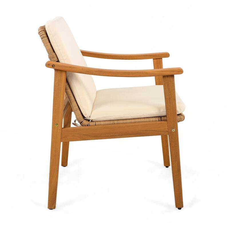 Outdoor Dining Chairs Set of 2 with Waterproof Cushion for Patios and Gardens
