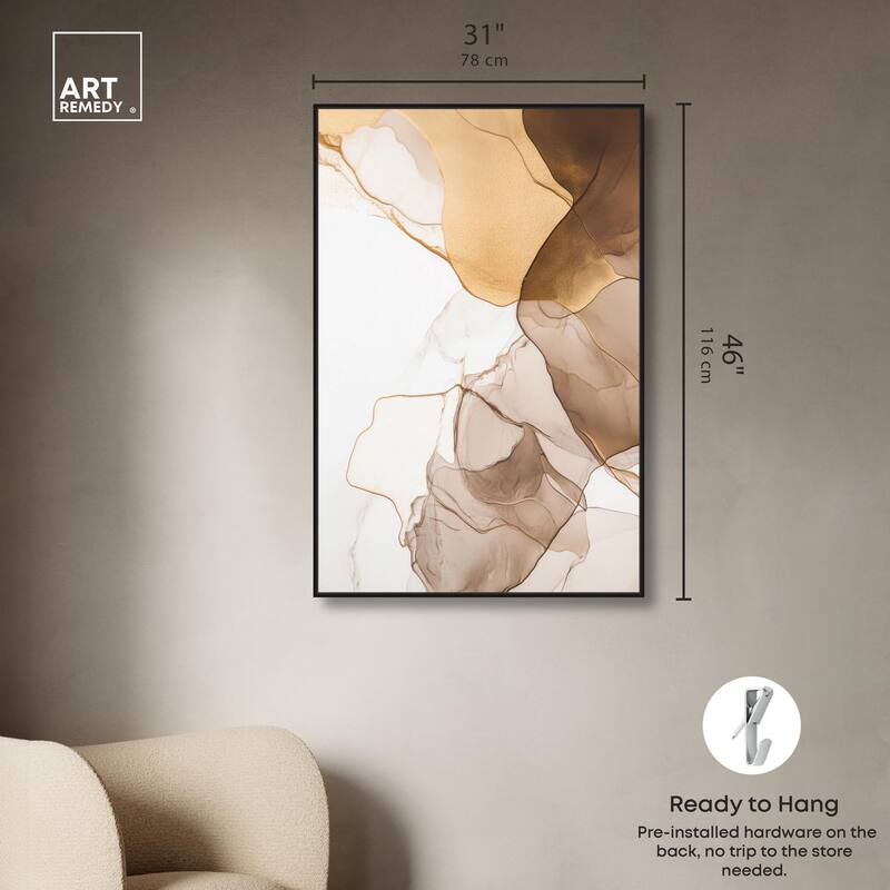 Sepia Silk Streams Canvas by Art Remedy