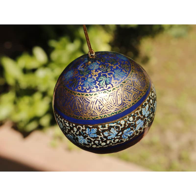 Handmade Christmas Ornaments Hand Painted by Artisan on Recycled Paper - Banka 5 - One Size
