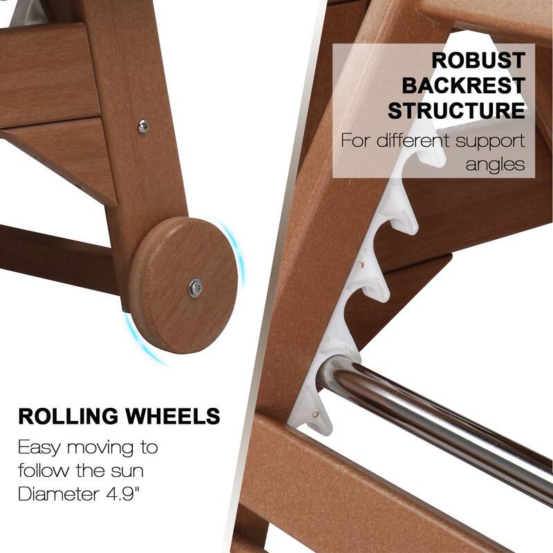 Outdoor Reclining HDPE Single Chaise (1-Piece)