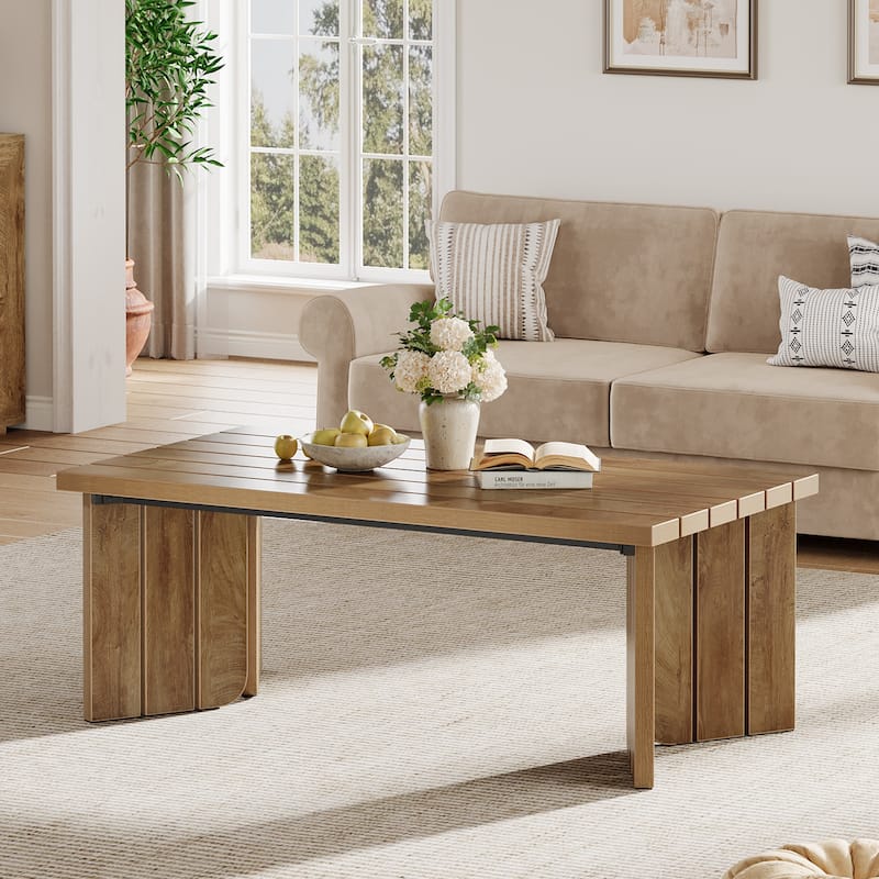 47 Inches Farmhouse Rectangle Coffee Table for Living Room