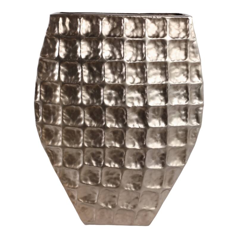 Aluminum Planter Textured Geometric Tapered Square Modern Accent