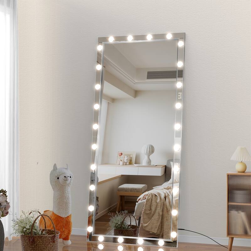 Large Full Length Vanity Mirror with 3 Color Mode Lights