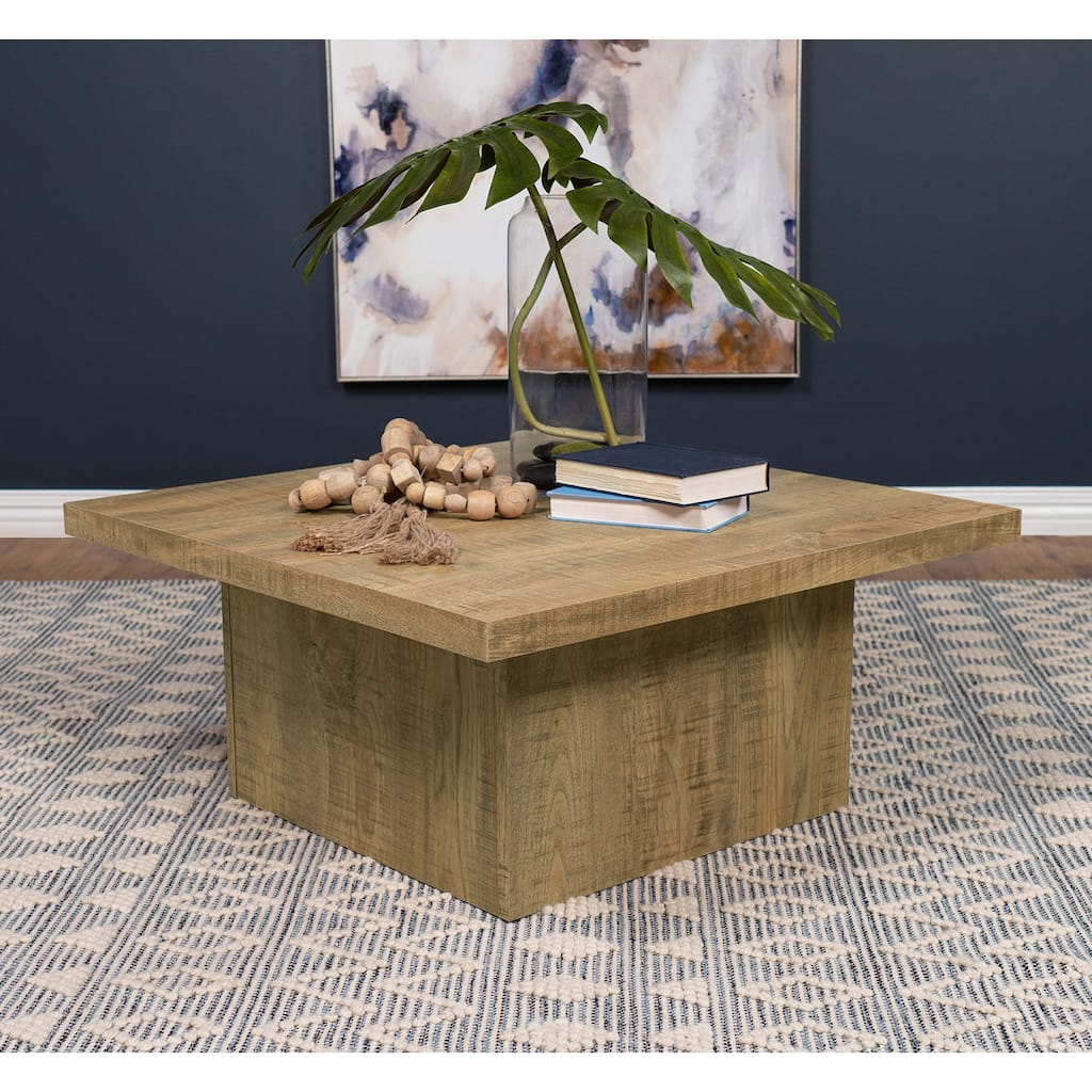 Square Engineered Wood Coffee Table in Mango