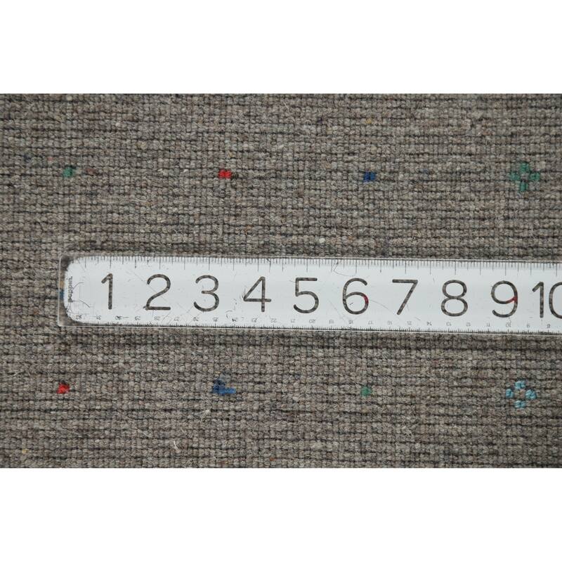 Hand Knotted Oriental 100% Wool Carpet Tribal Animal Pictorial Greys & Charcoal Gabbeh Area Rug - 8' 2'' X 5' 0''
